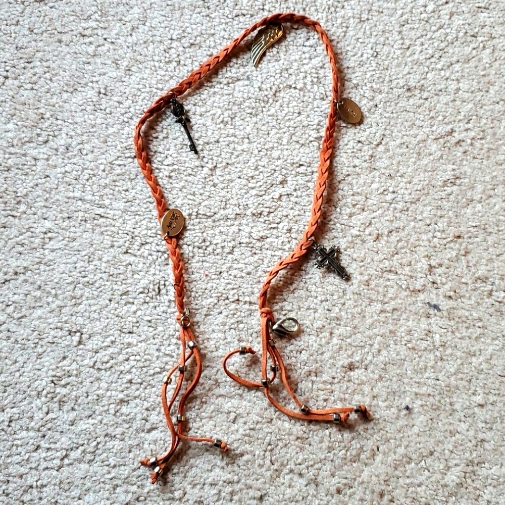 Leather bracelet with charms